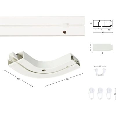 GARESA CREDO Weiße Kunststoff-Gardinenstange - 300cm GARESA CREDO Weiße Kunststoff-Gardinenstange - 300cm