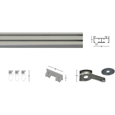 GARESA Aluminium Schiene 410cm - 2-5 Läufe - Leichte bis Mittelschwere Vorhänge GARESA Aluminium Schiene 410cm - 2-5 Läufe - Leichte bis Mittelschwere Vorhänge