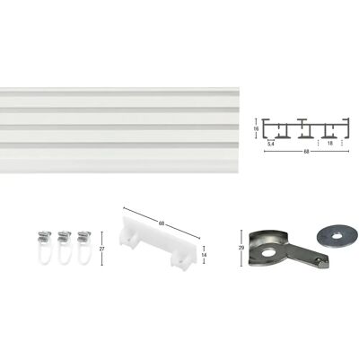 GARESA Aluminiumschiene 390cm - 4 Läufe GARESA Aluminiumschiene 390cm - 4 Läufe