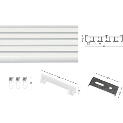 GARESA Smarte Gardinenschiene Weiß 320cm 5 Läufe - Gardinenstange GARESA Smarte Gardinenschiene Weiß 320cm 5 Läufe - Gardinenstange