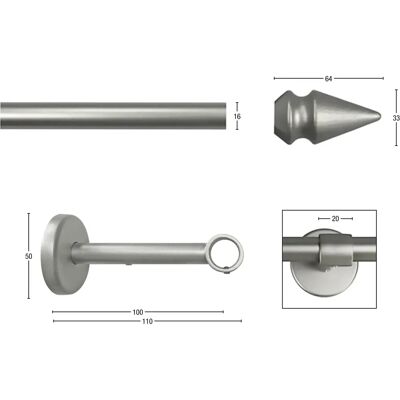 GARESA SPYRNA Gardinenstange - Metall, Holz, Verlängerbar GARESA SPYRNA Gardinenstange - Metall, Holz, Verlängerbar