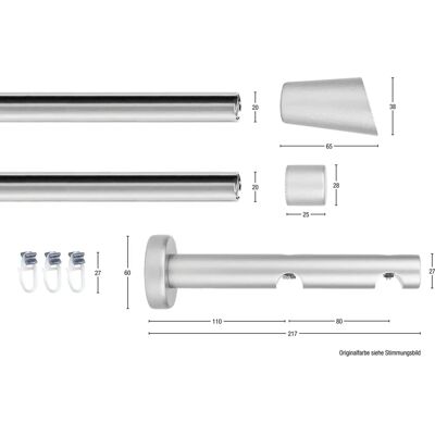 GARESA MOLIS Weiße Gardinenstange - Verstellbar 280cm, 2-läufig GARESA MOLIS Weiße Gardinenstange - Verstellbar 280cm, 2-läufig
