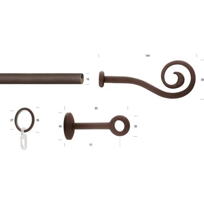 GARESA ESPERANCA Gardinenstange - Verstellbar, Metall, Braun GARESA ESPERANCA Gardinenstange - Verstellbar, Metall, Braun