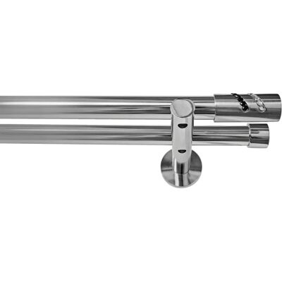 GARESA Boston Silber Gardinenstange - 2 Läufig, Verstellbar, Elegant GARESA Boston Silber Gardinenstange - 2 Läufig, Verstellbar, Elegant