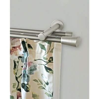 GARESA MOLIS Silber Gardinenstange - 350cm, 2-läufig - Vorhangstange GARESA MOLIS Silber Gardinenstange - 350cm, 2-läufig - Vorhangstange