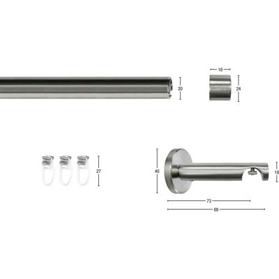 GARESA Chapeau Gardinenstange - Silber, 310cm, 1-läufig - Gardinenstange GARESA Chapeau Gardinenstange - Silber, 310cm, 1-läufig - Gardinenstange