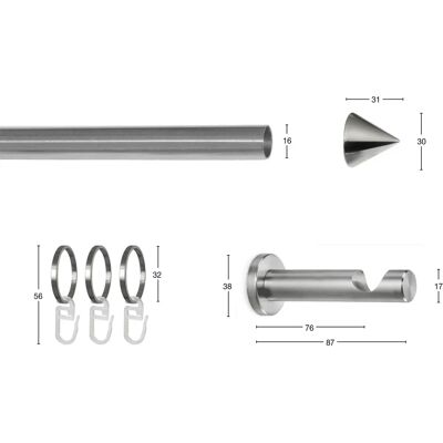 GARESA DIAMANT Gardinenstange - 470cm, Silber GARESA DIAMANT Gardinenstange - 470cm, Silber