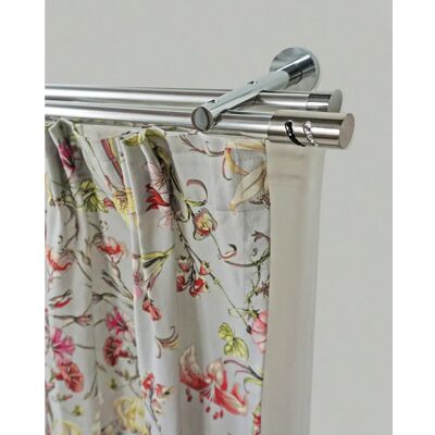 GARESA BOSTON Gardinenstange - 330cm, 20mm, Silber, 2-läufig GARESA BOSTON Gardinenstange - 330cm, 20mm, Silber, 2-läufig