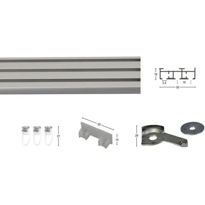 GARESA Compact Aluminium Gardinenstange 180cm - Gardinenstange GARESA Compact Aluminium Gardinenstange 180cm - Gardinenstange
