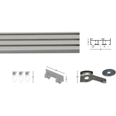 GARESA Beigefarben Aluminium Gardinenschiene 440cm 3-läufig - Gardinenschiene GARESA Beigefarben Aluminium Gardinenschiene 440cm 3-läufig - Gardinenschiene