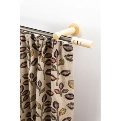 GARESA PEMPIA Beigene Gardinenstange - 250cm, Ø20mm, Holz & Metall GARESA PEMPIA Beigene Gardinenstange - 250cm, Ø20mm, Holz & Metall