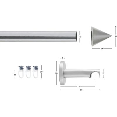 GARESA Sefra Aluminium Gardinenstange 400cm - Für mittelschwere Vorhänge GARESA Sefra Aluminium Gardinenstange 400cm - Für mittelschwere Vorhänge