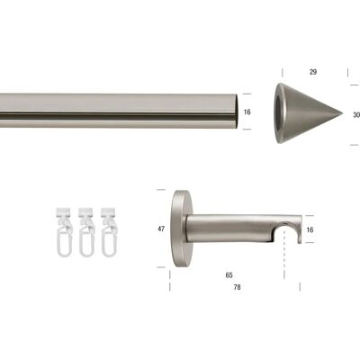 GARESA SEFRA Gardinenstange - Verstellbar, 320cm, Aluminium GARESA SEFRA Gardinenstange - Verstellbar, 320cm, Aluminium