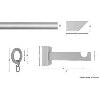 GARESA CUBUS Gardinenstange - Nussbaum, Chrom, 470cm GARESA CUBUS Gardinenstange - Nussbaum, Chrom, 470cm