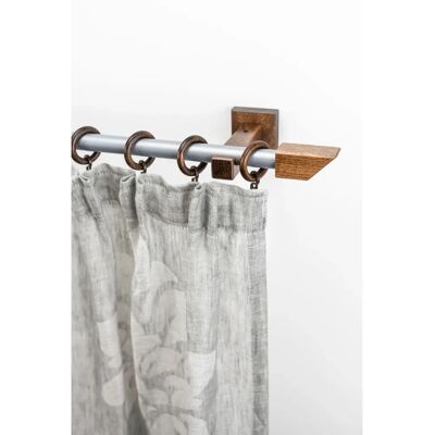 GARESA CUBUS Braune Gardinenstange - 480cm, 20mm, Metall & Holz - Vorhanggarnitur GARESA CUBUS Braune Gardinenstange - 480cm, 20mm, Metall & Holz - Vorhanggarnitur