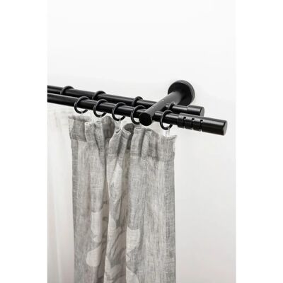 GARESA PEPIA Gardinenstange - Holz, Metall, 120cm, Schwarz GARESA PEPIA Gardinenstange - Holz, Metall, 120cm, Schwarz