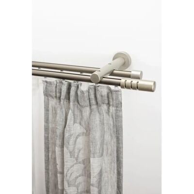 GARESA PEMPIA Graue Gardinenstange - 440cm, 20mm, 2-läufig, Holz & Metall GARESA PEMPIA Graue Gardinenstange - 440cm, 20mm, 2-läufig, Holz & Metall