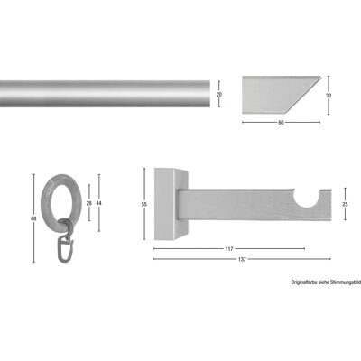 GARESA CUBUS Gardinenstange - Beige - 470cm - Leicht bis Mittel GARESA CUBUS Gardinenstange - Beige - 470cm - Leicht bis Mittel