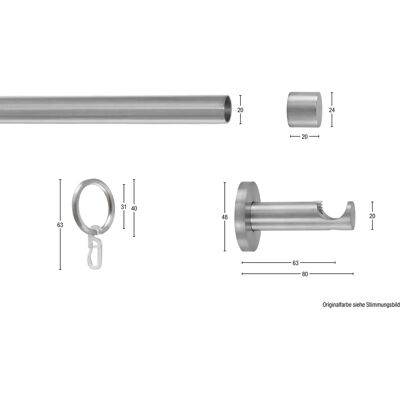 GARESA EASY Gold Gardinenstange - 480cm, 20mm, Aluminium GARESA EASY Gold Gardinenstange - 480cm, 20mm, Aluminium