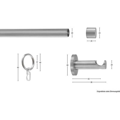 GARESA EASY Gardinenstange - Aluminium, 400cm, Silber, Verlängerbar GARESA EASY Gardinenstange - Aluminium, 400cm, Silber, Verlängerbar