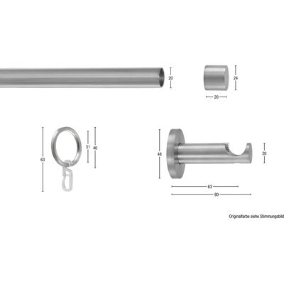 GARESA EASY Aluminium Gardinenstange - Verstellbar, Chrom GARESA EASY Aluminium Gardinenstange - Verstellbar, Chrom