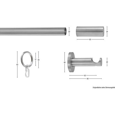 GARESA EASY Gardinenstange - Aluminium, Verstellbar, Silber GARESA EASY Gardinenstange - Aluminium, Verstellbar, Silber