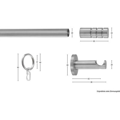 GARESA EASY Aluminium Gardinenstange - 290cm, Silber, Verlängerbar GARESA EASY Aluminium Gardinenstange - 290cm, Silber, Verlängerbar