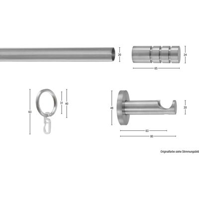 GARESA EASY Aluminium Gardinenstange - Verstellbar 120cm - Chrom GARESA EASY Aluminium Gardinenstange - Verstellbar 120cm - Chrom