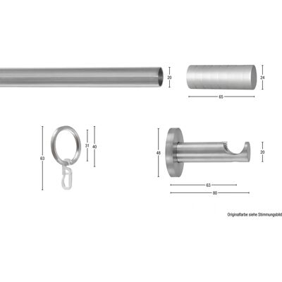 GARESA EASY Gardinenstange Gold - Verstellbar 64cm-480cm, Ø20mm GARESA EASY Gardinenstange Gold - Verstellbar 64cm-480cm, Ø20mm