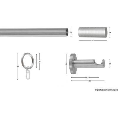 GARESA EASY Gardinenstange - Verstellbar, Aluminium, Silber GARESA EASY Gardinenstange - Verstellbar, Aluminium, Silber