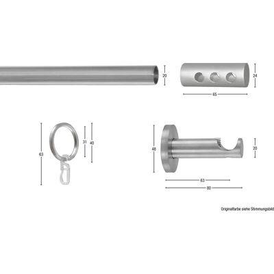 GARESA EASY Gardinenstange - Verstellbar, Chrom, 64cm x 570cm GARESA EASY Gardinenstange - Verstellbar, Chrom, 64cm x 570cm