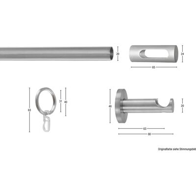 GARESA EASY Gardinenstange - Maßgefertigt, Nickel/Silber/Chrom GARESA EASY Gardinenstange - Maßgefertigt, Nickel/Silber/Chrom