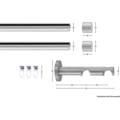 GARESA EASY Aluminium Gardinenstange - 2-läufig, 60-490cm GARESA EASY Aluminium Gardinenstange - 2-läufig, 60-490cm