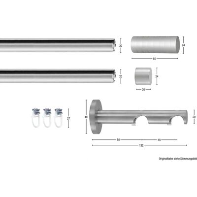 GARESA EASY Gardinenstange - Verstellbar, 2-läufig - Grau GARESA EASY Gardinenstange - Verstellbar, 2-läufig - Grau