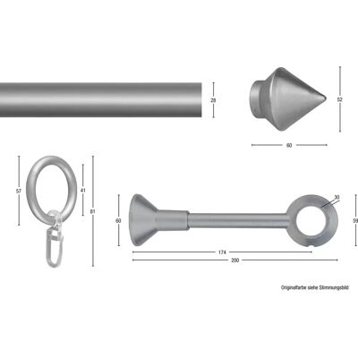 GARESA Palmi Gold Gardinenstange - 270cm, 28mm, Stahl & Kunststoff GARESA Palmi Gold Gardinenstange - 270cm, 28mm, Stahl & Kunststoff