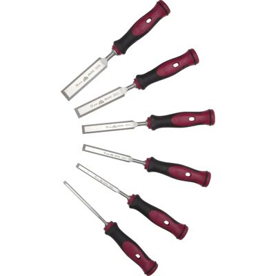 Stubai - Set di scalpelli, impugn. bi-componente 6 pzi - Woodworking Chisels Set Stubai - Set di scalpelli, impugn. bi-componente 6 pzi - Woodworking Chisels Set