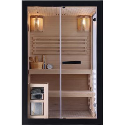 SANOTECHNIK PANORAMA black Sauna - 2 Personen Indoor Flachdach SANOTECHNIK PANORAMA black Sauna - 2 Personen Indoor Flachdach