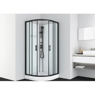 SANOTECHNIK DALLAS Thermostat-Duschkabine - Schwarz - 90x210x90 cm SANOTECHNIK DALLAS Thermostat-Duschkabine - Schwarz - 90x210x90 cm