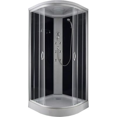 Sanotechnik Komplettdusche - 90x215cm, Silber, Regenbrause, Beidseitig Sanotechnik Komplettdusche - 90x215cm, Silber, Regenbrause, Beidseitig