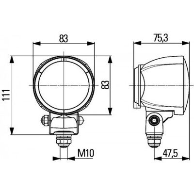 Hella 1G0 996 176-001 Phare de voiture - Module de lumière de travail 70 IP5K4K Hella 1G0 996 176-001 Phare de voiture - Module de lumière de travail 70 IP5K4K