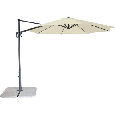 DOPPLER Parasol Ronde Beige 300cm - Parasol de patio ajustable - Publicité DOPPLER Parasol Ronde Beige 300cm - Parasol de patio ajustable - Publicité