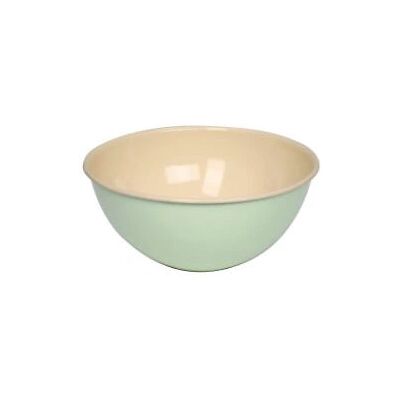 Riess 0464-006 Emaille Essschüssel 2,5L - Rund Beige, Grün Riess 0464-006 Emaille Essschüssel 2,5L - Rund Beige, Grün