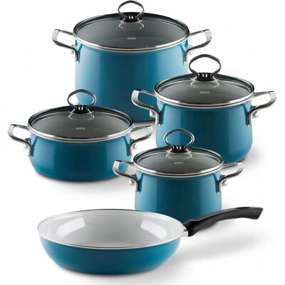 Riess Aquamarine Kochgeschirr-Set - Nickelfrei, Für Alle Herde Riess Aquamarine Kochgeschirr-Set - Nickelfrei, Für Alle Herde