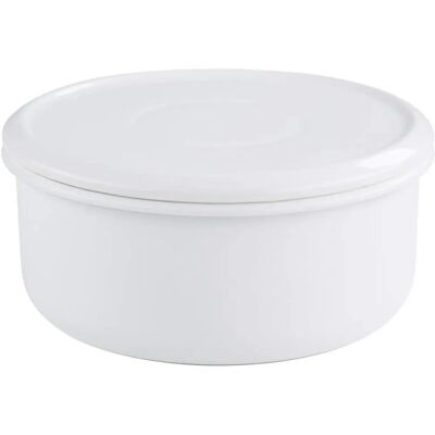 Riess Caja de Almacenamiento en Esmalte Blanco - 24cm - Contenedor de Alimentos Riess Caja de Almacenamiento en Esmalte Blanco - 24cm - Contenedor de Alimentos