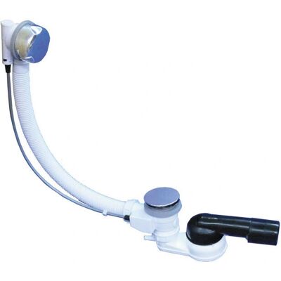 Ferrari Srl - Columna de bañera - Sifón horizontal, tubo de rebose flexible, cromado Ferrari Srl - Columna de bañera - Sifón horizontal, tubo de rebose flexible, cromado