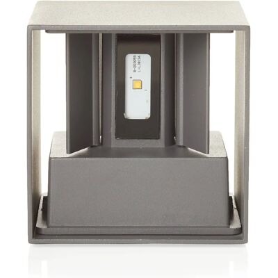 Luminaria de Pared Exterior Cube Gris IP54 3000K 2x3W Luminaria de Pared Exterior Cube Gris IP54 3000K 2x3W