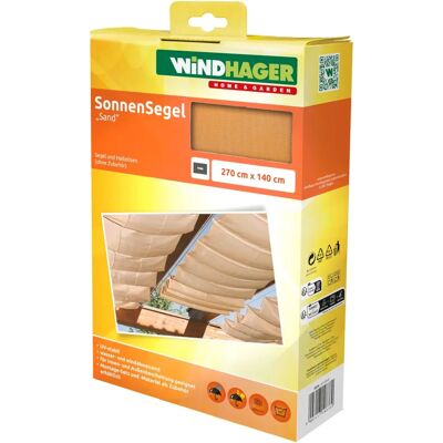 WINDHAGER zonnescherm beige - 270x140cm UV Bescherming WINDHAGER zonnescherm beige - 270x140cm UV Bescherming