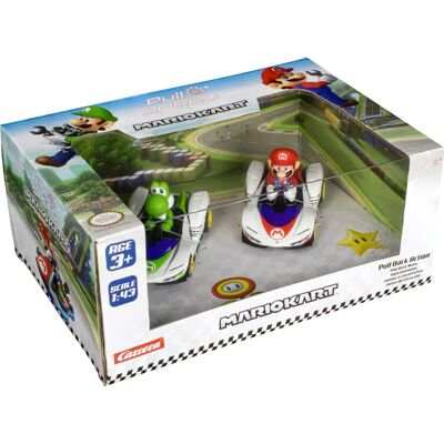 Zestaw samochodów Mario Kart Yoshi i Mario - Skala 1:43 Zestaw samochodów Mario Kart Yoshi i Mario - Skala 1:43