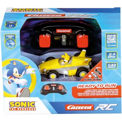 Voiture RC Tails Carrera - Échelle 1:43, Personnage Sonic, Cadeau pour Enfants Voiture RC Tails Carrera - Échelle 1:43, Personnage Sonic, Cadeau pour Enfants