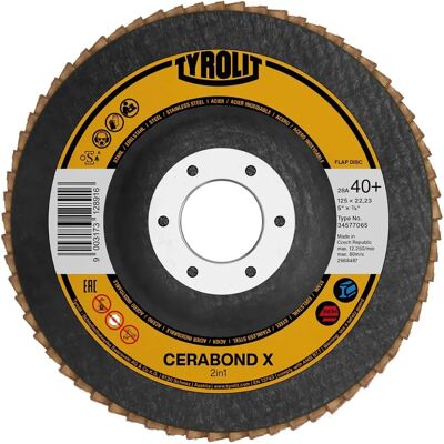 Tyrolit GmbH Disco de Abanico - Cerabond, 125mm, Grano 60, Plano Tyrolit GmbH Disco de Abanico - Cerabond, 125mm, Grano 60, Plano